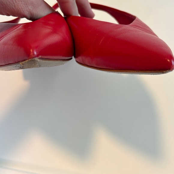 M. Gemi Red Pointed Slingback Leather Flats 7.5 Italy Leather Luxe - Picture 7 of 10